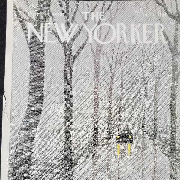 Revista Vintage New Yorker (solo portada) 14 de abril de 1980 Portada de Le-Tan