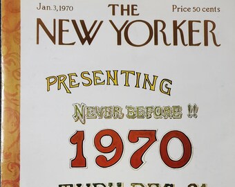 Vintage New Yorker magazine (Cover Only) January 3, 1970 James Stevenson cover art