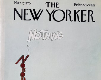 Vintage New Yorker magazine (Cover Only) March 7, 1970 Saul Steinberg cover art