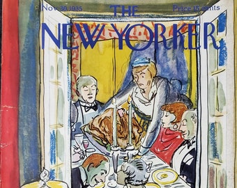 vintage New Yorker magazine (couverture uniquement) 30 novembre 1935 Couverture d'Alice Harvey