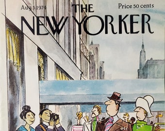 Vintage New Yorker magazine (Cover Only) August 5, 1974 Charles Saxon cover art