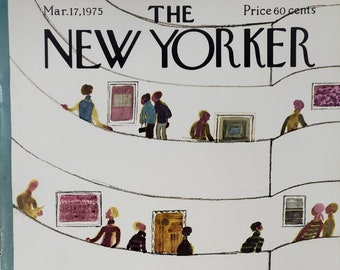 Vintage New Yorker magazine (Cover Only) March 17, 1975 Laura Jean Allen cover art