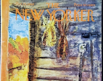 Revista Vintage New Yorker (solo portada) 25 de octubre de 1969 Arte de portada de Beatrice Szanton