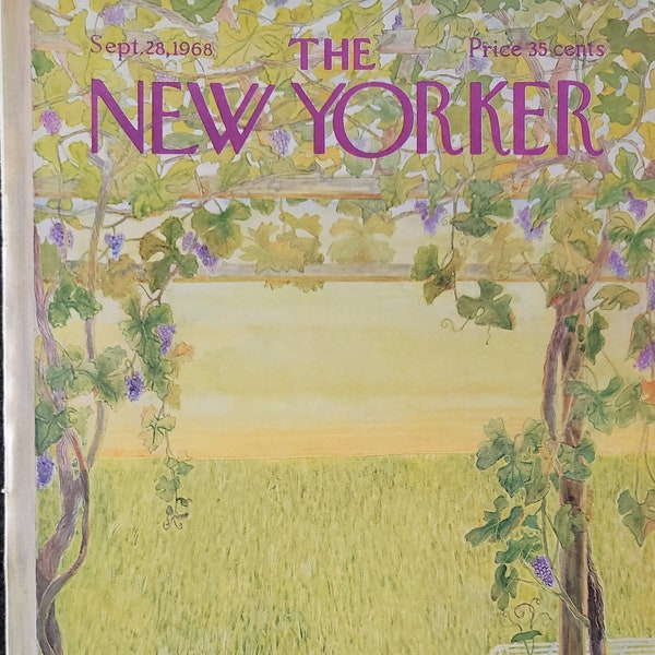 Vintage New Yorker magazine (Cover Only) September 28, 1968 Ilonka Karasz cover art