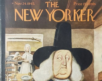 Vintage New Yorker magazine (Cover Only) November 24, 1945 Rea Irvin cover art