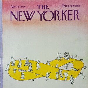 Vintage New Yorker magazine (Cover Only) April 5, 1976 Ira Levin cover art