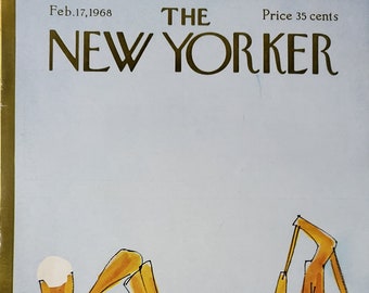 vintage New Yorker magazine (Cover Only) 17 février 1968 James Stevenson cover art