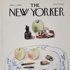 Vintage New Yorker magazine (Cover Only) January 7, 1980 Saul Steinberg cover art