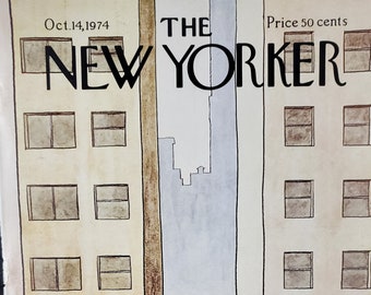 Vintage New Yorker magazine (alleen cover) 14 oktober 1974 Robert Weber cover art