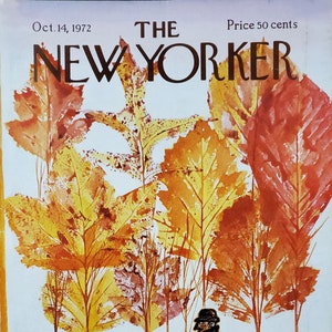 Vintage New Yorker magazine (Cover Only) October 14, 1972 Eugene Miheasco cover art