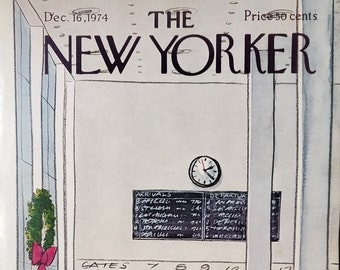 Vintage New Yorker magazine (Cover Only) December 16, 1974 Charles Saxon cover art