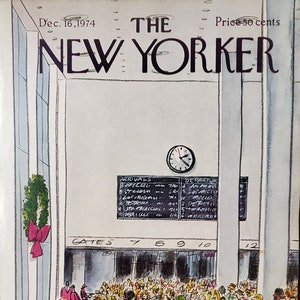 Vintage New Yorker magazine (Cover Only) December 16, 1974 Charles Saxon cover art
