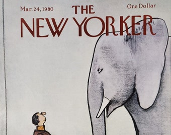 Vintage New Yorker magazine (Cover Only) March 24, 1980 Charles Saxon cover art