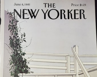 Vintage New Yorker Magazin (nur Cover) 8.Juni 1981 Gretchen Dow Simpson Cover Kunst