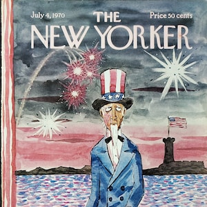 Vintage New Yorker magazine (Cover Only) July 4, 1970 Charles Addams cover art