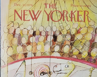 Vintage New Yorker magazine (Cover Only) December 30, 1974 Andre Francois cover art