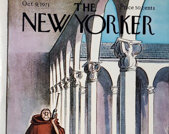 Vintage New Yorker magazine (Cover Only) October 9, 1971 Charles Saxon cover art