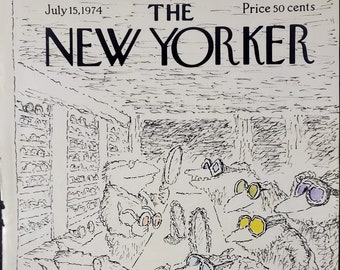 Revista Vintage New Yorker (solo portada) 15 de julio de 1974 Portada de Ed Koren