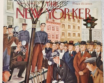Vintage New Yorker Magazine (COVER ONLY) April 13, 1940 Constantin Alajalov cover art