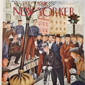 Vintage New Yorker Magazine (COVER ONLY) April 13, 1940 Constantin Alajalov cover art