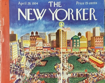Vintage New Yorker magazine (Cover Only) April 28, 1934 Ilonka Karasz cover art