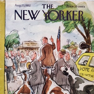 Vintage New Yorker Magazine (COVER ONLY) August 23, 1952 Leonard Dove cover art
