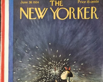 Revista Vintage New Yorker (solo portada) 30 de junio de 1934 Portada de William Steig