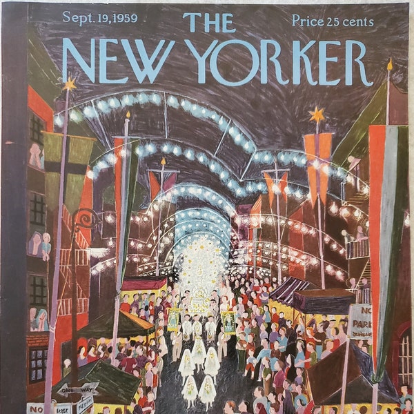 Vintage New Yorker Magazine (COVER ONLY) September 19, 1959 Ilonka Karasz cover art