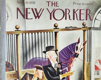 Revista Vintage New Yorker (solo portada) 26 de septiembre de 1936 Arte de portada de Constantin Alajalov