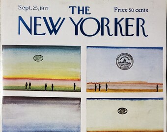 Vintage New Yorker magazine (Cover Only) September 25, 1971 Saul Steinberg cover art