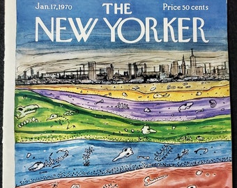Vintage New Yorker magazine (Cover Only) January 17, 1970 Charles Addams cover art