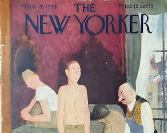 Vintage New Yorker magazine (Cover Only) October 28, 1944 William Cotton cover art