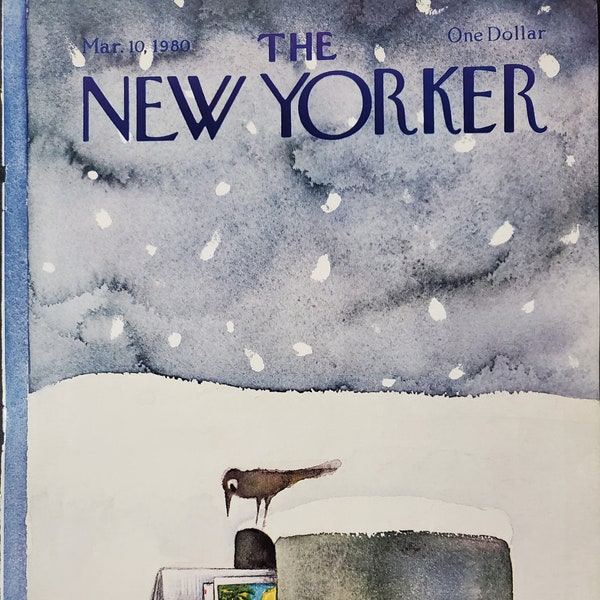 Revista Vintage New Yorker (solo portada) 10 de marzo de 1980 Portada de Eugene Mihaesco