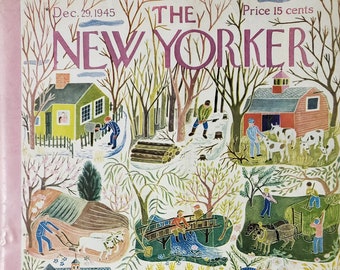 Vintage New Yorker magazine (Cover Only) December 29, 1945 Ilonka Karasz cover art