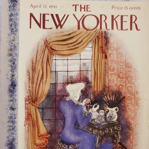 Vintage New Yorker Magazine (COVER ONLY) April 12, 1941 Saul Bolasni cover art