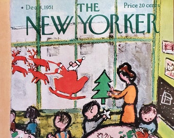 Revista Vintage New Yorker (solo portada) 8 de diciembre de 1951 Arte de portada de Abe Birnbaum