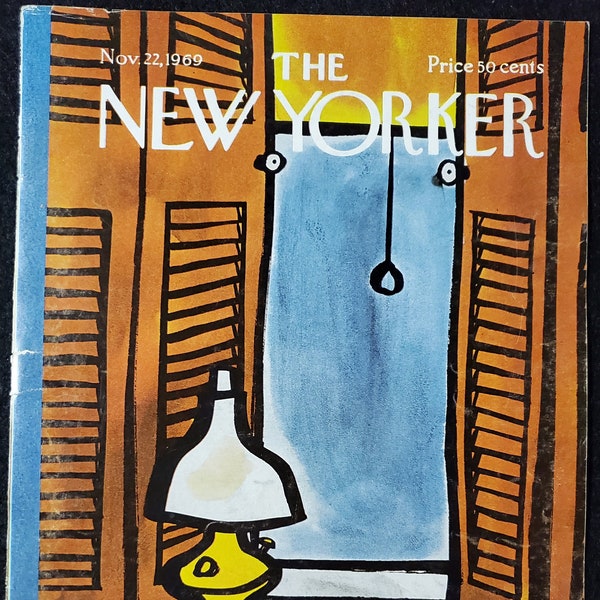 Revista Vintage New Yorker (solo portada) 22 de noviembre de 1969 Portada de Donald Reilly