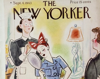 Vintage New Yorker magazine (Cover Only) September 4, 1943 Rea Irvin cover art