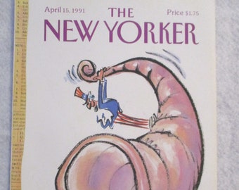 Vintage New Yorker Magazine (COVER ONLY) April 15, 1991 Lee Lorenz art