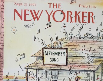 Vintage New Yorker magazine (Cover Only) September 23, 1991 George Booth cover art