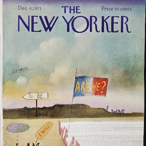 Revista Vintage New Yorker (solo portada) 4 de diciembre de 1971 Arte de portada de Saul Steinberg