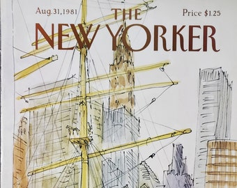 vintage du magazine New Yorker (couverture seulement) 31 août 1981, couverture de James Stevenson