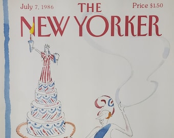 Revista Vintage New Yorker (solo portada) 7 de julio de 1986 Portada de R.O Blechman