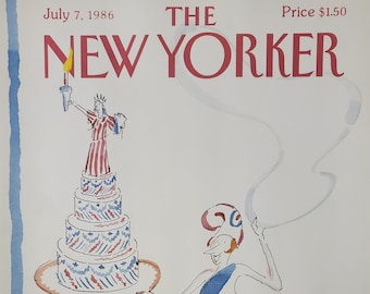 Vintage New Yorker magazine (Cover Only) July 7, 1986 R.O Blechman cover art