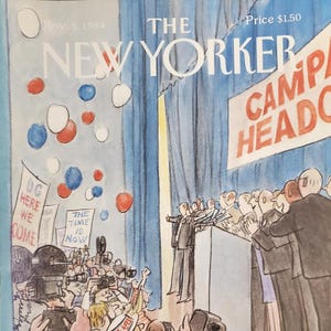 Vintage New Yorker magazine (Cover Only) November 5, 1984 Charles Saxon cover art