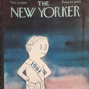 Vintage New Yorker magazine (Cover Only) December 31, 1960 Charles Addams cover art
