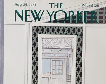 vintage du magazine New Yorker (couverture seulement) 24 août 1981 Couverture de Gretchen Dow Simpson