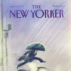 Vintage New Yorker magazine (Cover Only) April 29, 1985 Eugene Mihaesco cover art