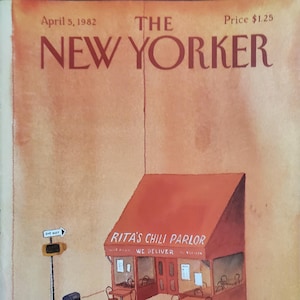 Vintage New Yorker magazine (Cover Only) April 5, 1982 Abel Quezada cover art