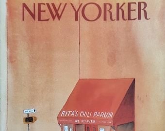 Revista New Yorker vintage (solo portada) 5 de abril de 1982 Arte de portada de Abel Quezada